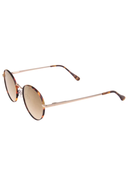 Leslii Sonnenbrille Damen Braune Boho-Brille Muster Designerbrille Sunglasses Metall Gold Braun