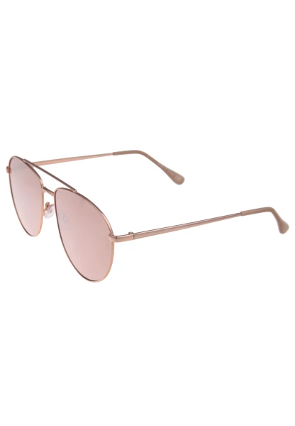 Leslii Sonnenbrille Damen Piloten-Brille Doppelsteg Designerbrille Sunglasses Metall Roségold
