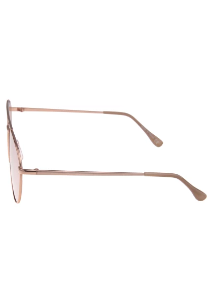 Leslii Sonnenbrille Damen Piloten-Brille Doppelsteg Designerbrille Sunglasses Metall Roségold