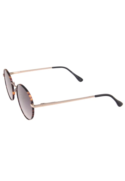 Leslii Sonnenbrille Damen Schwarze Boho-Brille Muster Designerbrille Sunglasses Metall Gold Schwarz