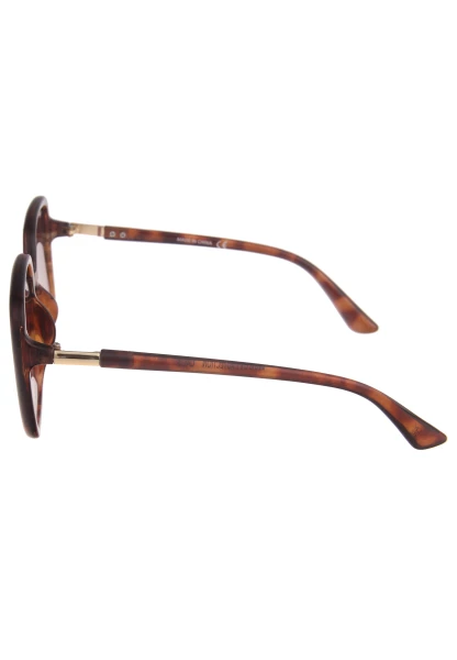 Leslii Sonnenbrille Damen Square Horn-Optik Braune Designerbrille Sunglasses Kunststoff Braun