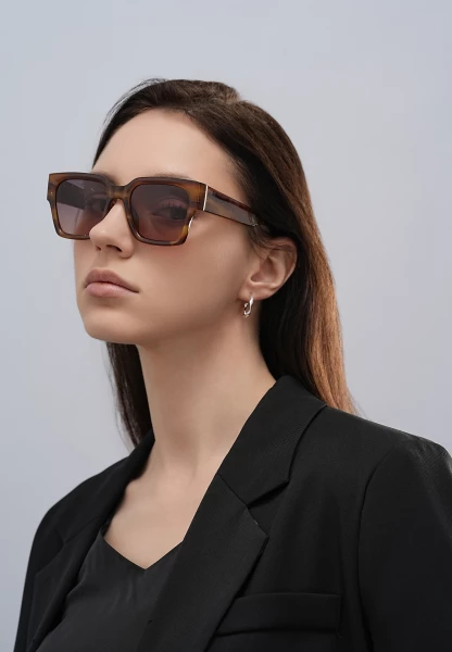 Leslii Sonnenbrille Retro Look Damen Sunglasses Designerbrille In Braun