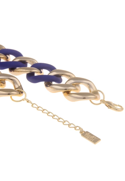 Leslii Statement Halskette Damen Glieder Kette In Blau Gold