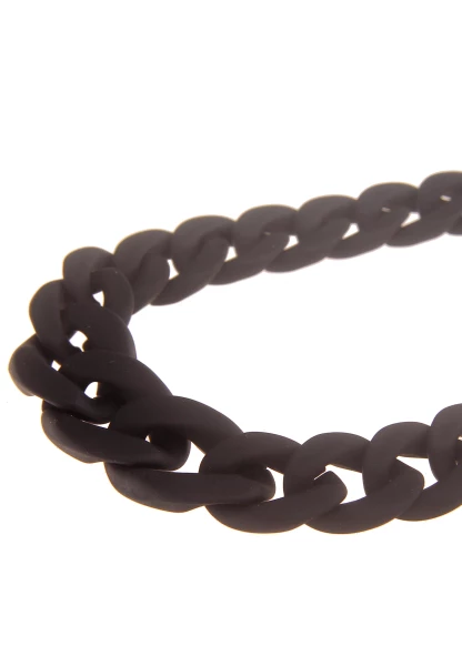 Leslii Statement Halskette Damen Glieder Kette In Schwarz Matt
