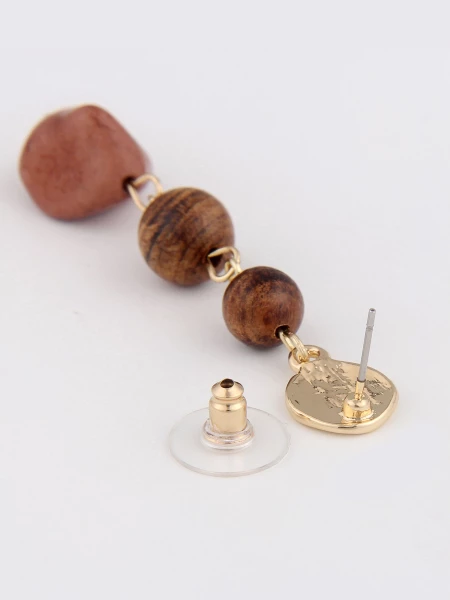 Leslii Stein-Kugel Ohrhänger In Gold Und Braun