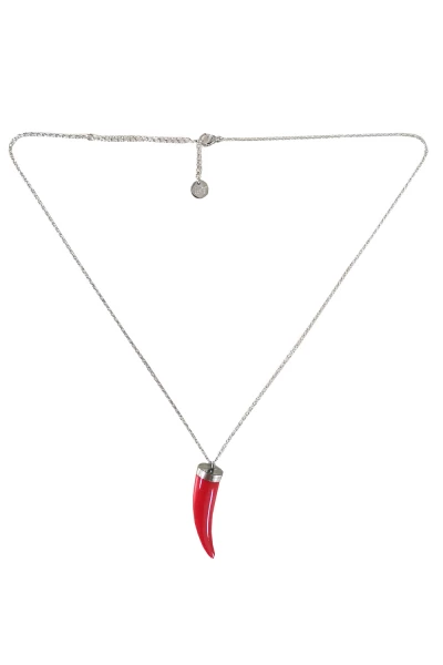 SALE Leslii Kurze Halskette Zahn in Silber Rot