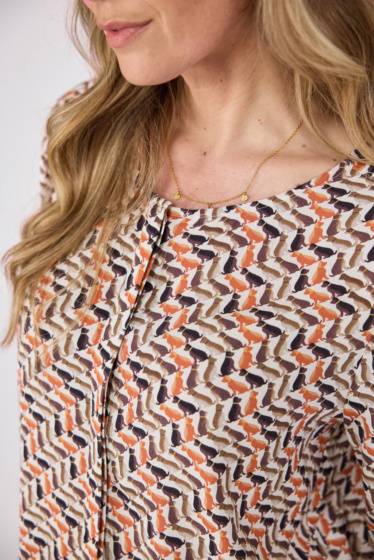 Lieblingsstück Alloverprint-Bluse Mit Rundhalsausschnitt