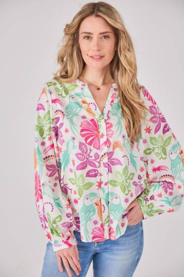 Lieblingsstück Bluse Mit Puffärmel Und Paradise Print