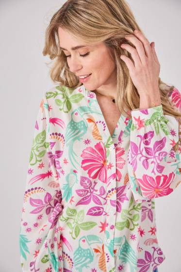 Lieblingsstück Bluse mit Puffärmel und Paradise Print