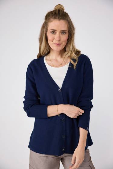 Lieblingsstück Durchgeknöpfte V-Ausschnitt-Jacke Basic