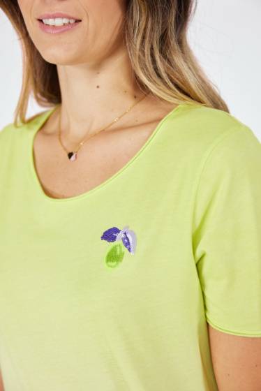 Lieblingsstück Kurzarm T-Shirt Mit Kleinem Zitronenmotiv