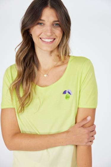 Lieblingsstück Kurzarm T-Shirt mit kleinem Zitronenmotiv
