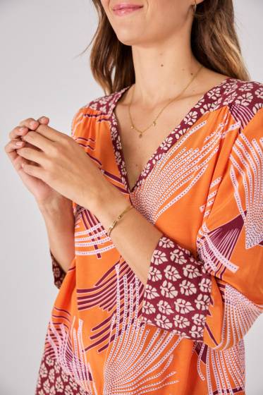 Lieblingsstück 3/4 Arm-Bluse Mit Bordüre