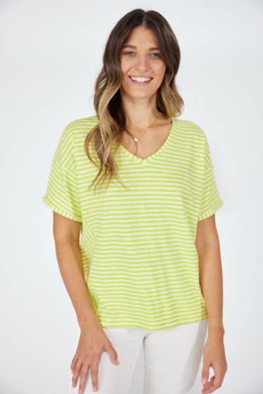 Lieblingsstück Halbarm T-Shirt Mit Streifen Lime