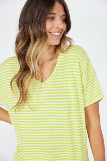 Lieblingsstück Halbarm T-Shirt mit Streifen Lime