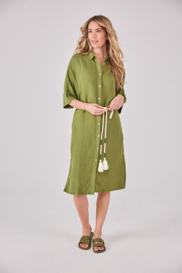 Lieblingsstück Leinenkleid Mit Hemdkragen