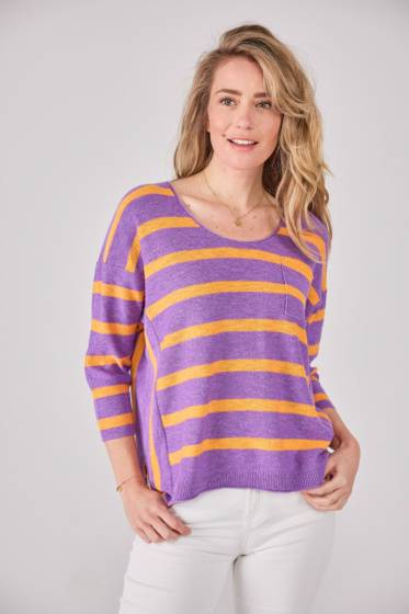 Lieblingsstück Pullover Brusttasche Und Streifen