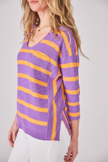 Lieblingsstück Pullover Brusttasche Und Streifen