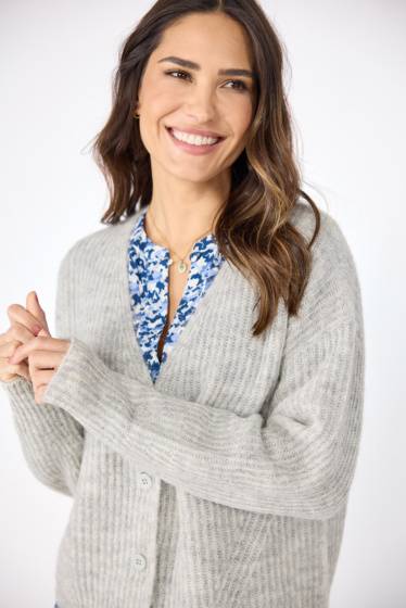 Lieblingsstück Rippenstruktur-Jacke mit Knöpfen