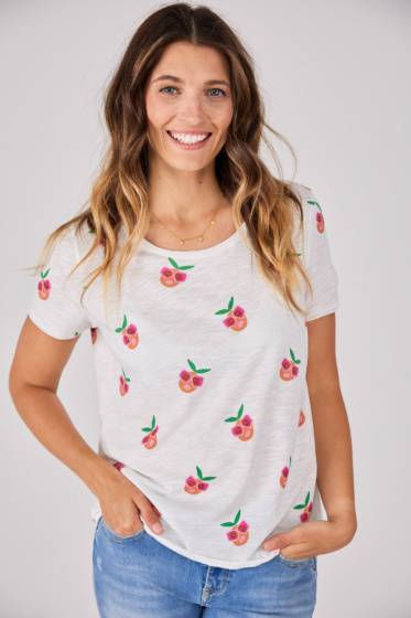 Lieblingsstück T-Shirt Mit Allover Pfirsichmotiv