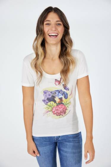 Lieblingsstück T-Shirt Mit Frontmotiv Dackel