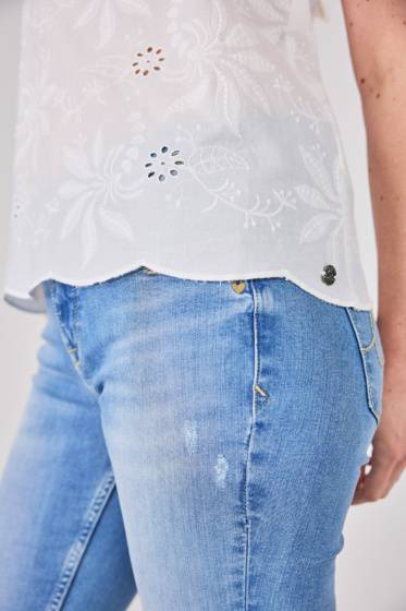 Lieblingsstück Top Mit V-Ausschnitt Und Stickerei