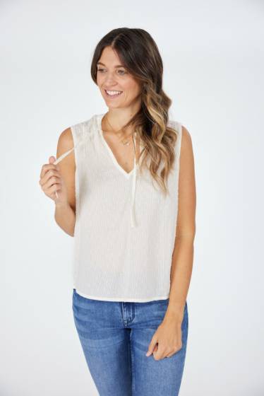 Lieblingsstück Weißes Top Mit Pünktchen-Optik