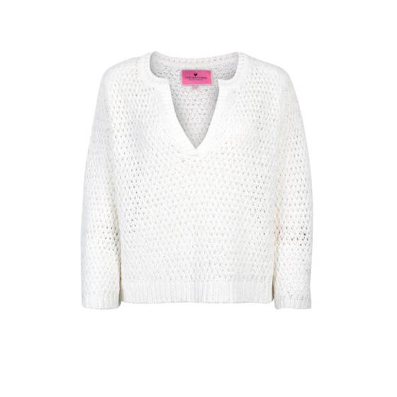 Lieblingsstück Lochstrick Pullover Mit V-Ausschnitt