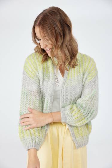 Lieblingsstück Strickjacke Mit Stehkragen Und Streifen