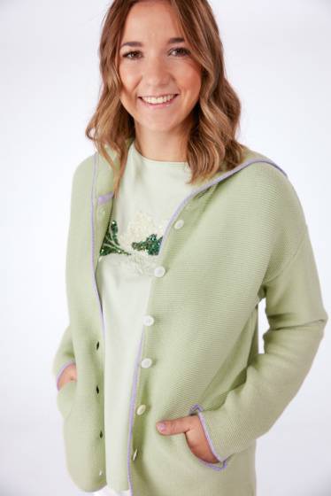 Lieblingsstück Trachtenjacke mit Kapuze und Rippensaum hinten