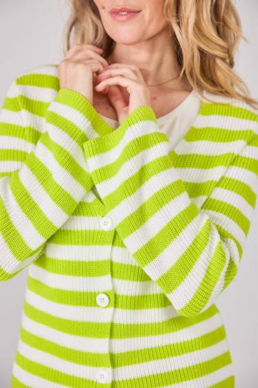 Lieblingsstück V-Ausschnitt Jacke Mit Streifen Lime