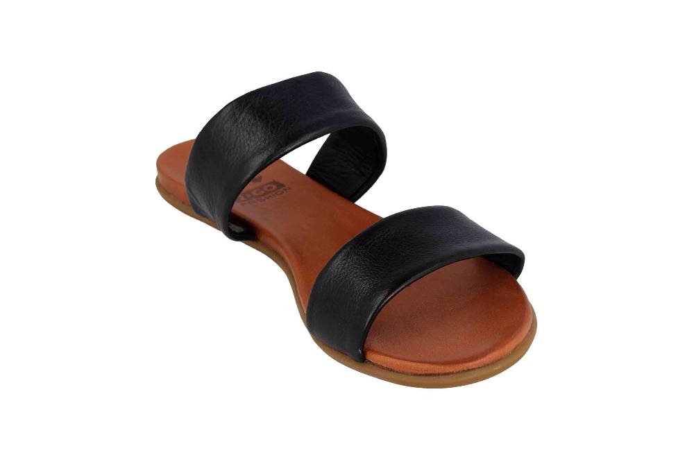 2GO Fashion Pantoletten In Übergrößen Schwarz 8003-701-9 Große Damenschuhe