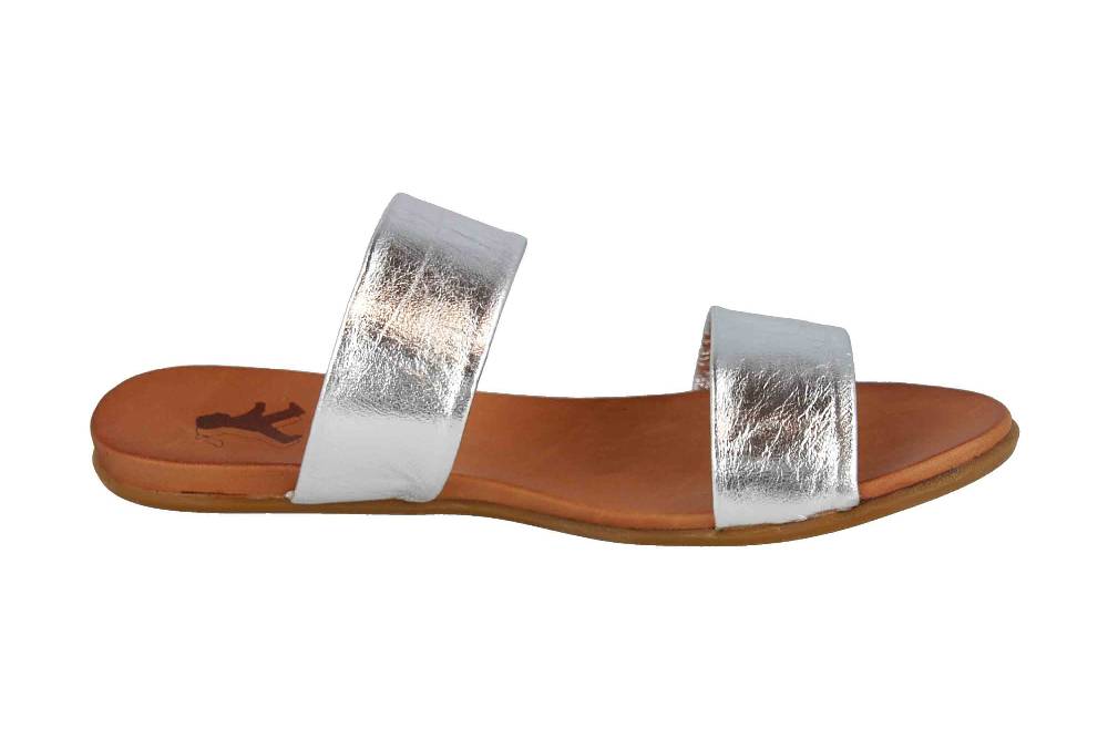 2GO Fashion Pantoletten In Übergrößen Silber 8003-701-21 Große Damenschuhe