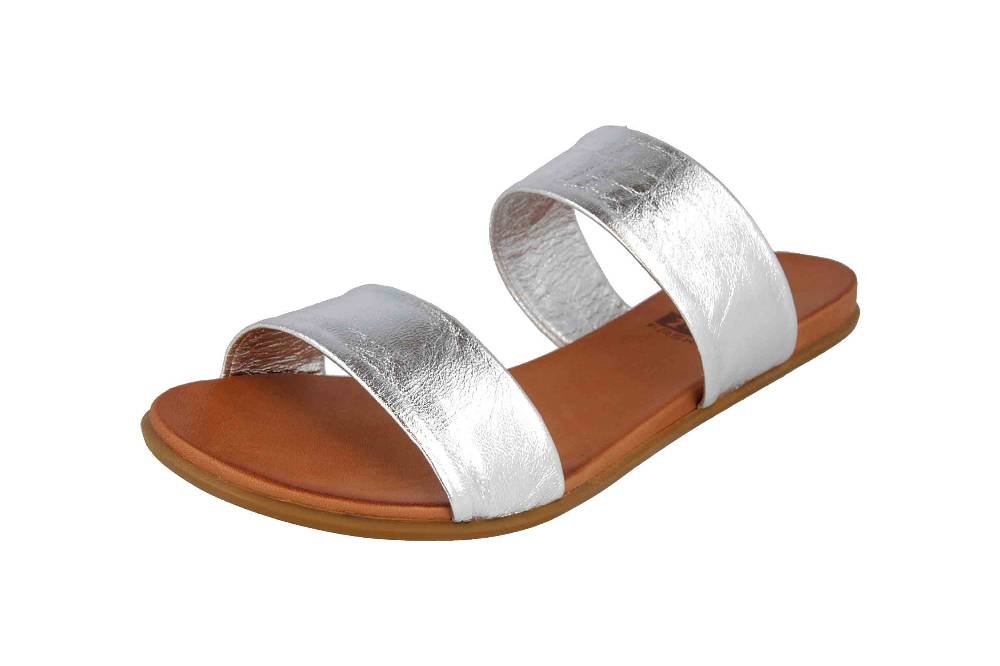 2GO Fashion Pantoletten In Übergrößen Silber 8003-701-21 Große Damenschuhe