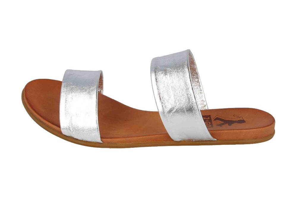 2GO Fashion Pantoletten in Übergrößen Silber 8003-701-21 große Damenschuhe