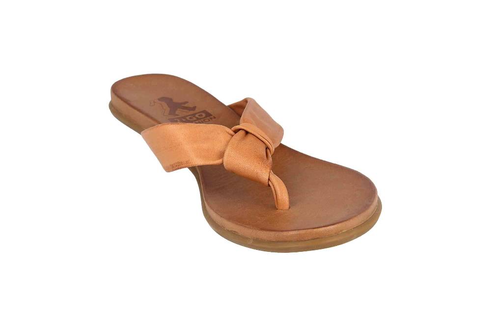 2GO Fashion Zehentrenner In Übergrößen Braun 8003-702-307 Große Damenschuhe