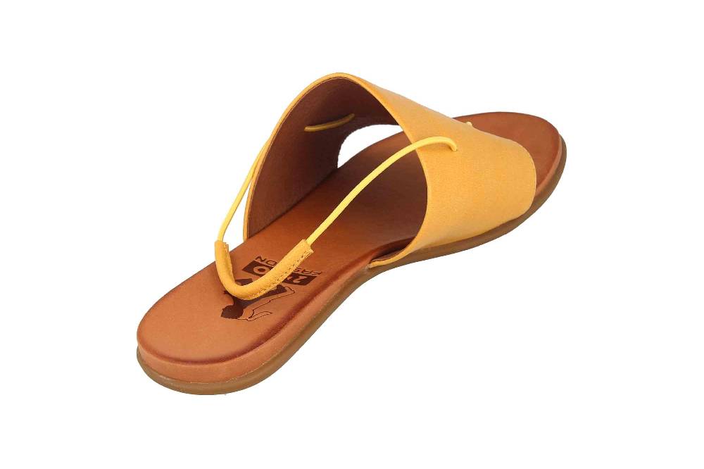 2GO Fashion Zehentrenner In Übergrößen Gelb 8003-801-6 Große Damenschuhe