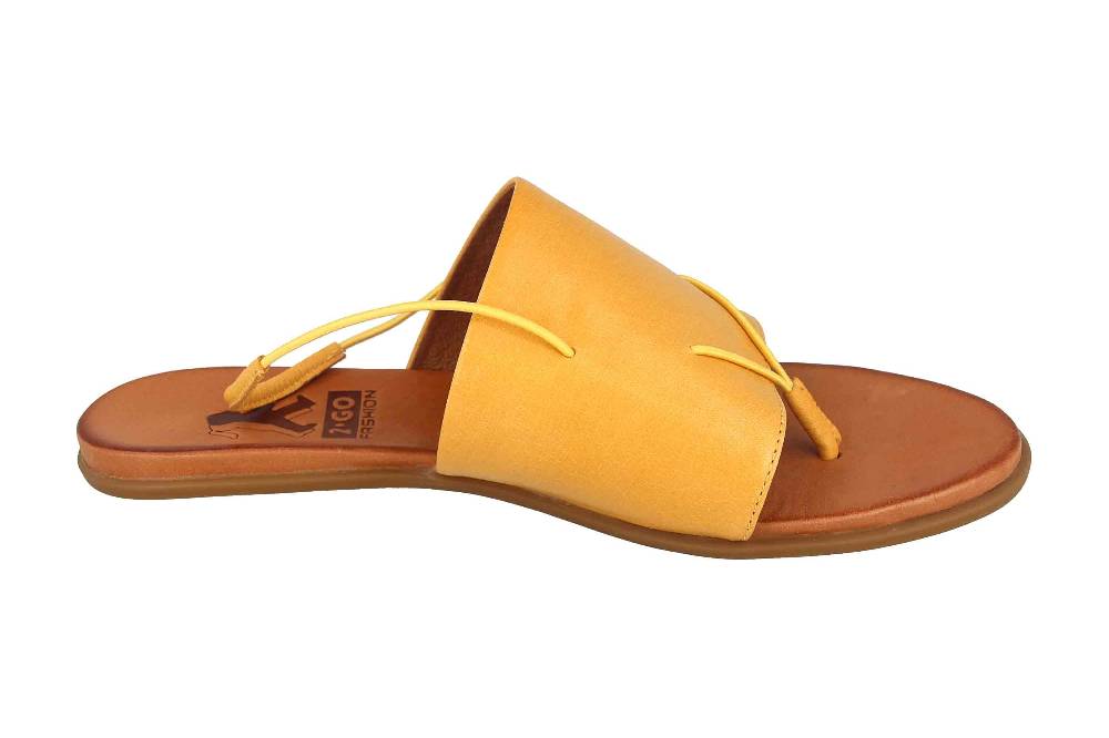 2GO Fashion Zehentrenner In Übergrößen Gelb 8003-801-6 Große Damenschuhe