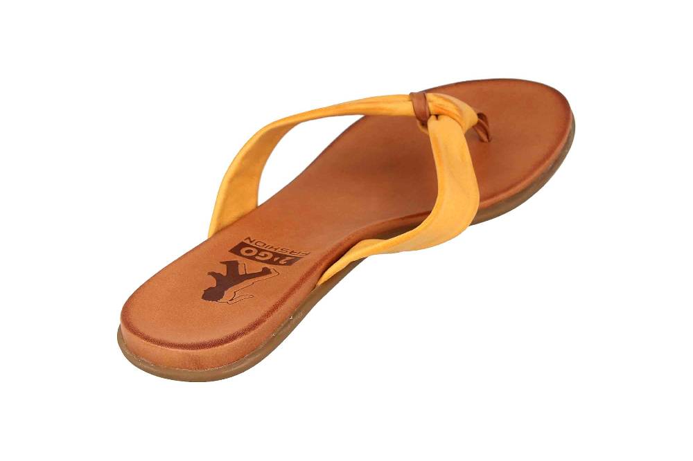 2GO Fashion Zehentrenner In Übergrößen Gelb 8003-702-6 Große Damenschuhe