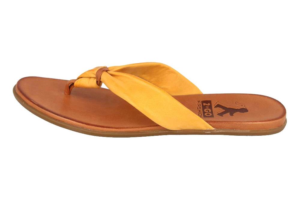 2GO Fashion Zehentrenner in Übergrößen Gelb 8003-702-6 große Damenschuhe