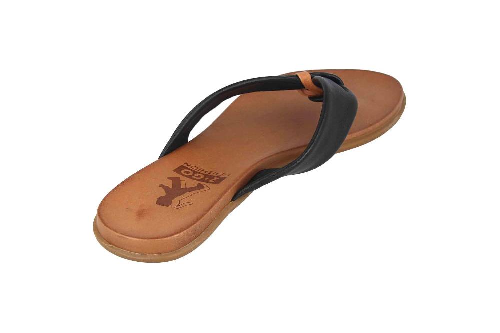 2GO Fashion Zehentrenner In Übergrößen Schwarz 8003-702-9 Große Damenschuhe