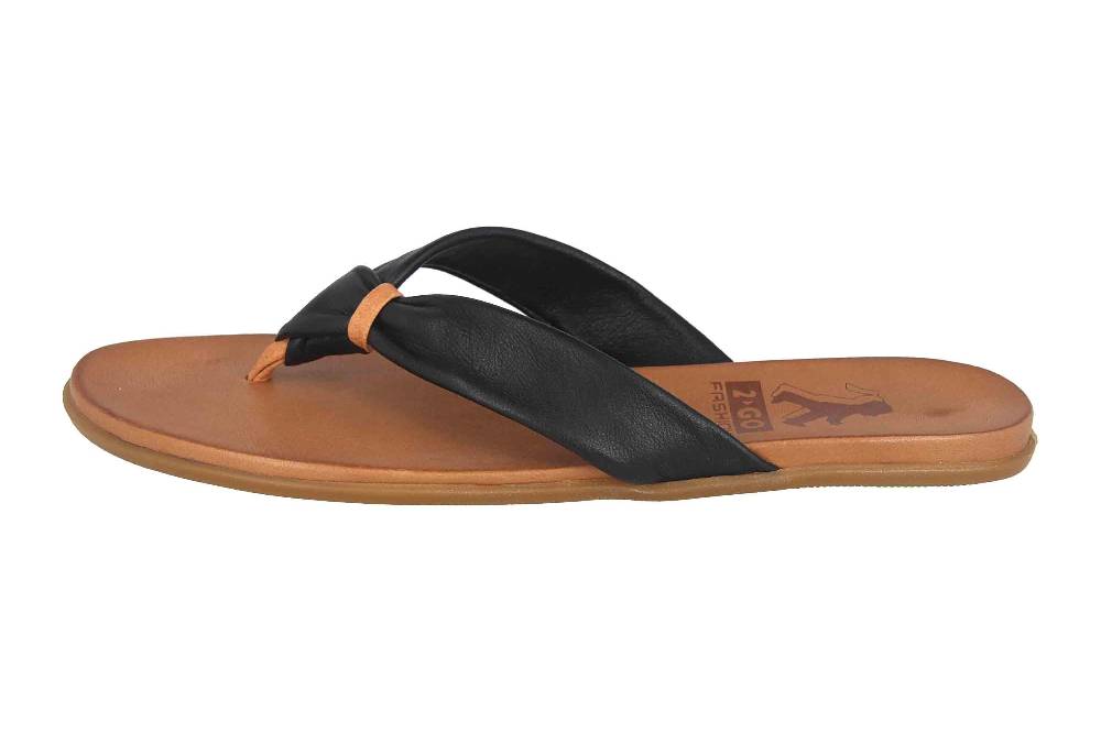 2GO Fashion Zehentrenner in Übergrößen Schwarz 8003-702-9 große Damenschuhe