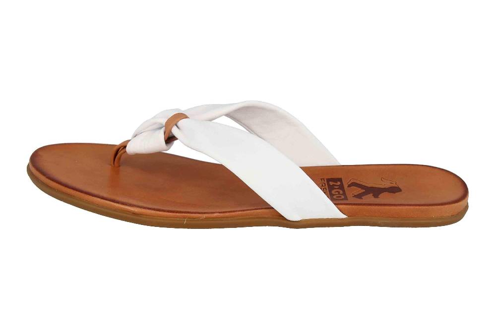 2GO Fashion Zehentrenner in Übergrößen Weiß 8003-702-1 große Damenschuhe
