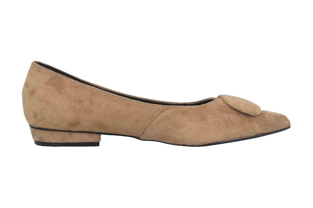 Andres Machado Ballerinas In Übergrößen Beige AM5541 Ante Beige Große Damenschuhe
