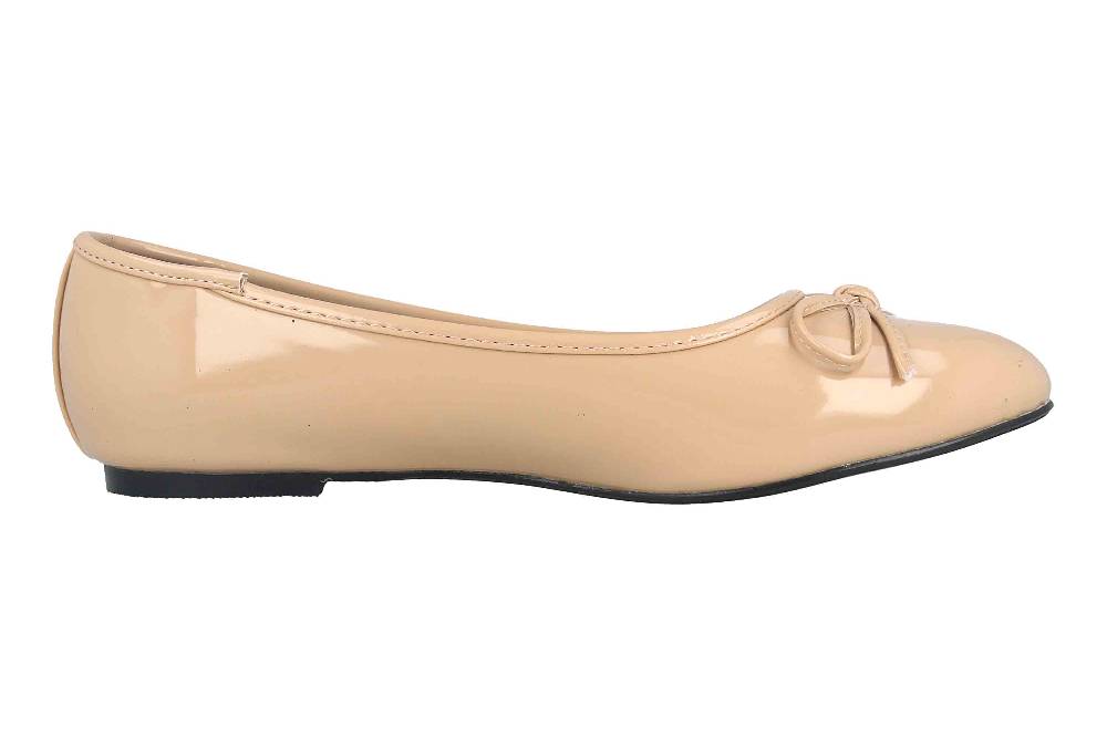 Andres Machado Ballerinas In Übergrößen Beige TG104 Charol Beige Große Damenschuhe