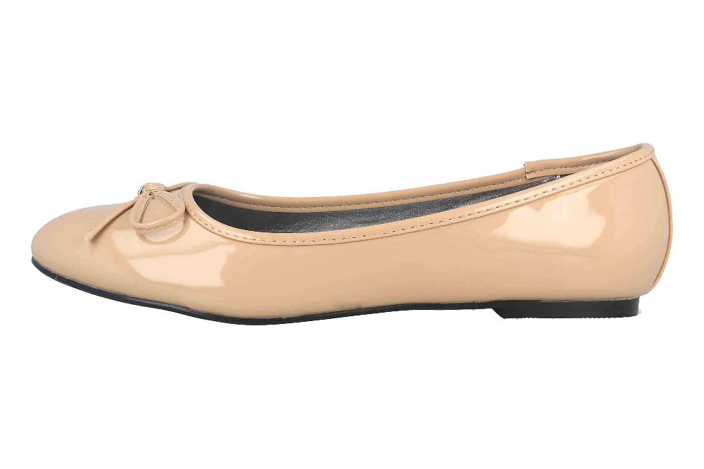Andres Machado Ballerinas in Übergrößen Beige TG104 Charol Beige große Damenschuhe