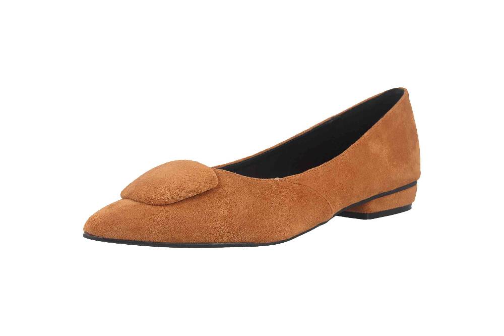 Andres Machado Ballerinas In Übergrößen Orange AM5541 Ante Camel Große Damenschuhe