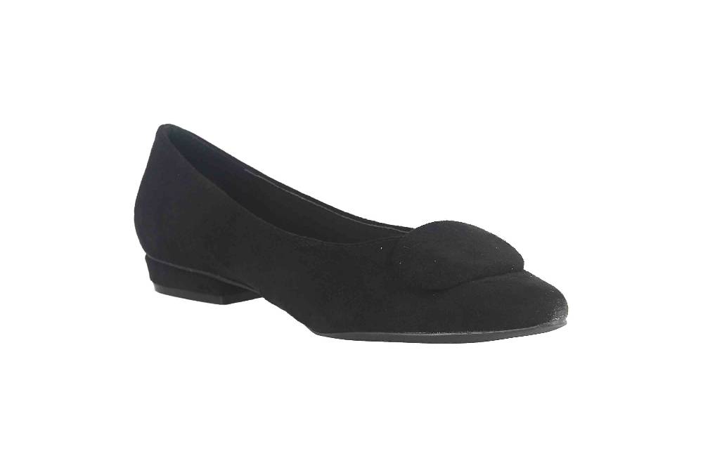 Andres Machado Ballerinas In Übergrößen Schwarz AM5541 Ante Negro Große Damenschuhe