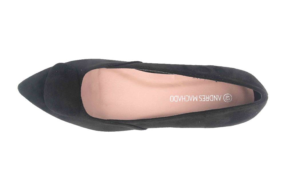 Andres Machado Ballerinas In Übergrößen Schwarz AM5541 Ante Negro Große Damenschuhe