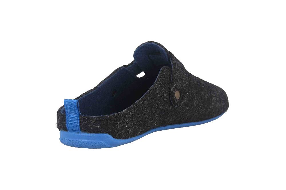 Andres Machado Clogs & Hausschuhe In Übergrößen Schwarz VAL Black Blue/ Herren Große Herrenschuhe